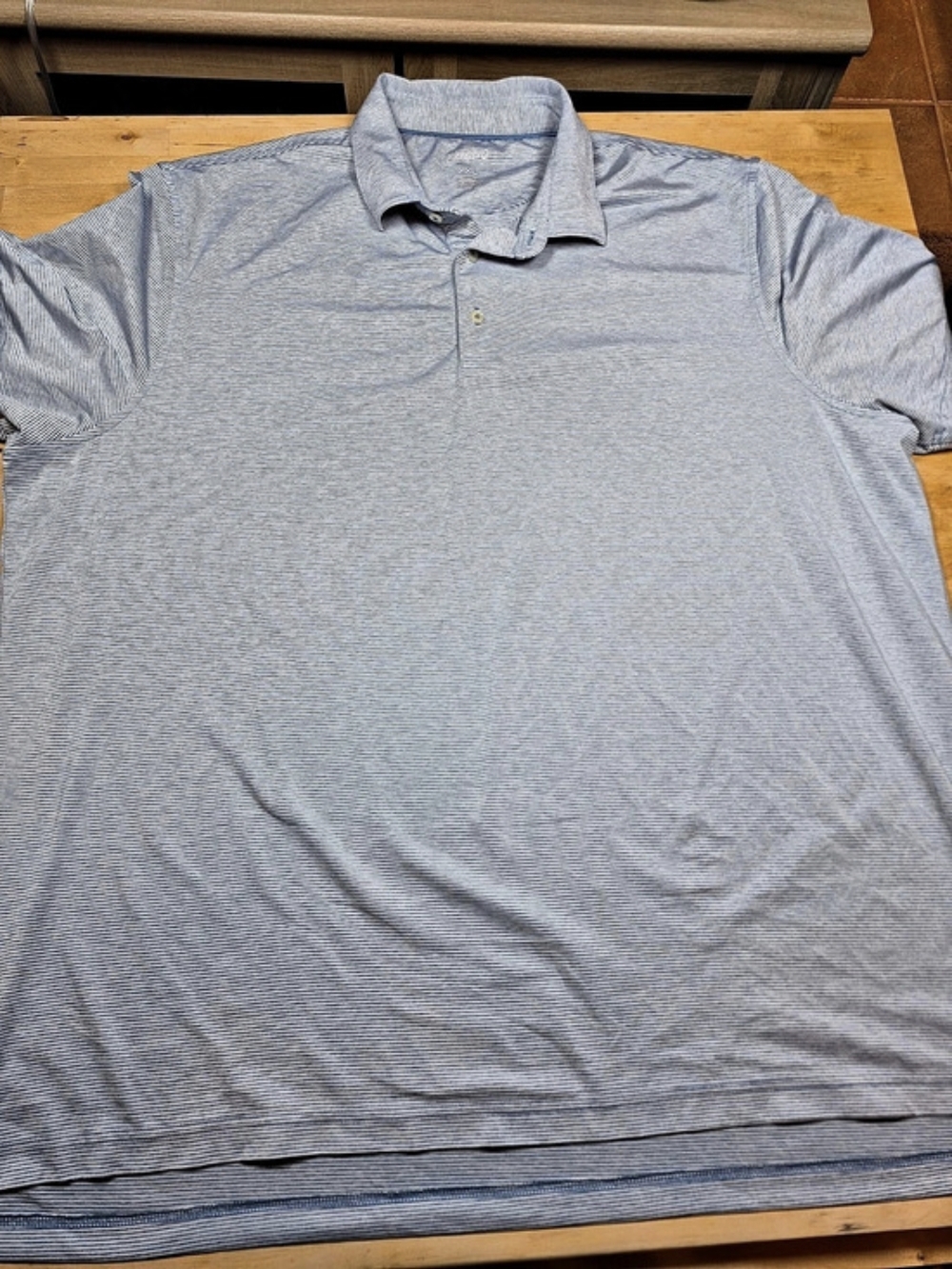Johnnie-O Striped Polo in Blue & White Size XXL